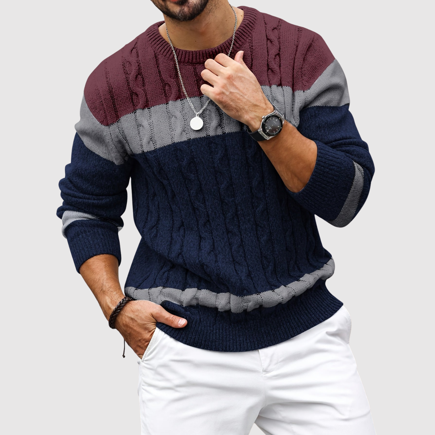 Daniel – Bluza z kontrastowymi blokami kolorów