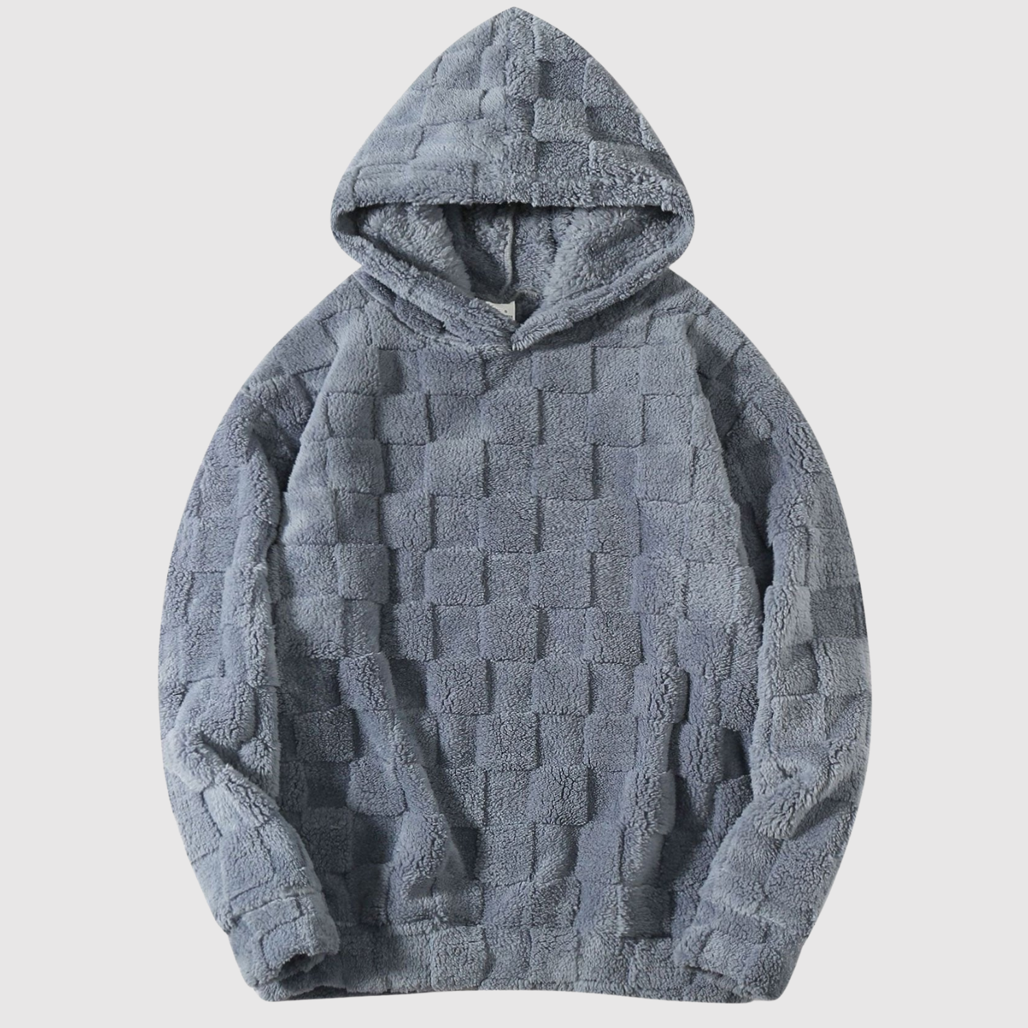 Nina – Miękka bluza w szarym wzorze w kratkę