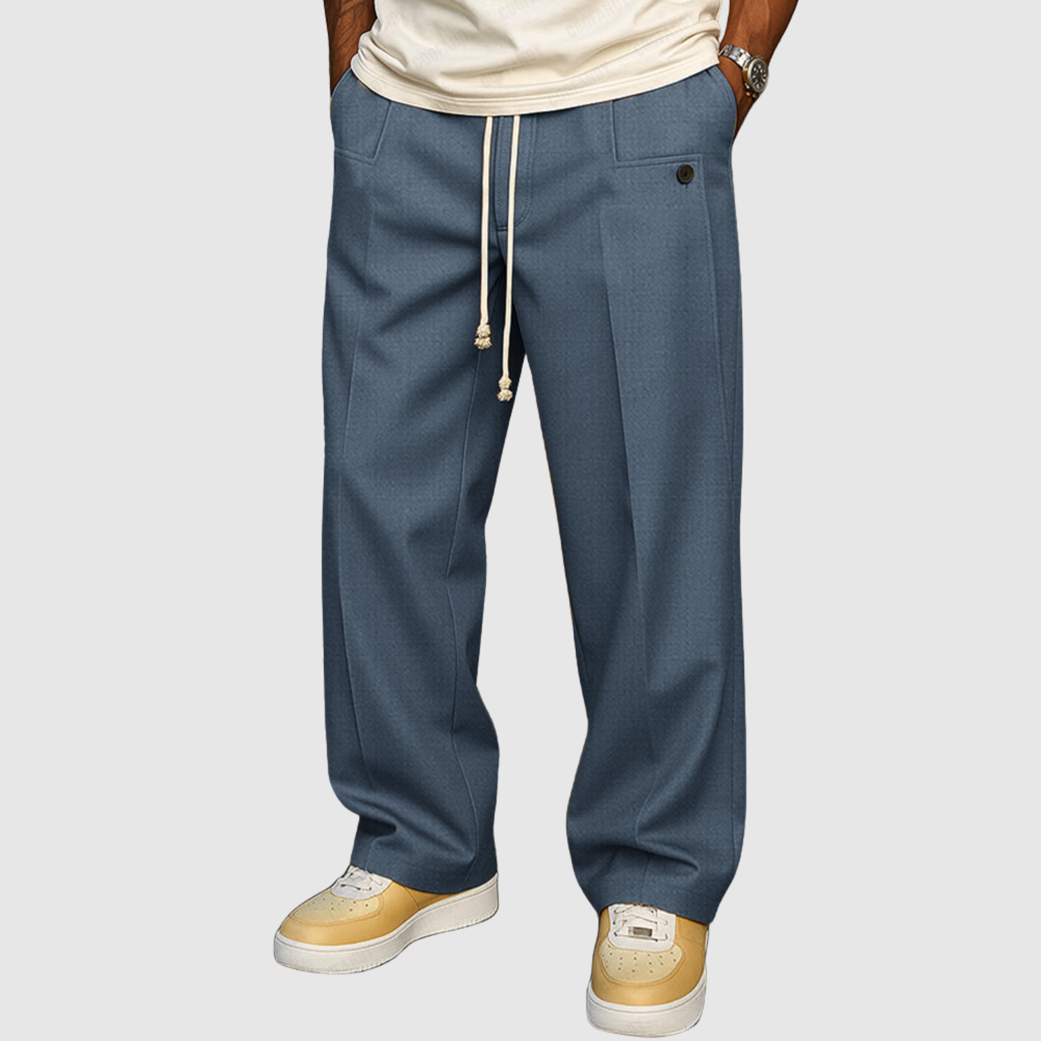 Leo - Codzienne spodnie z sznurkiem w pasie