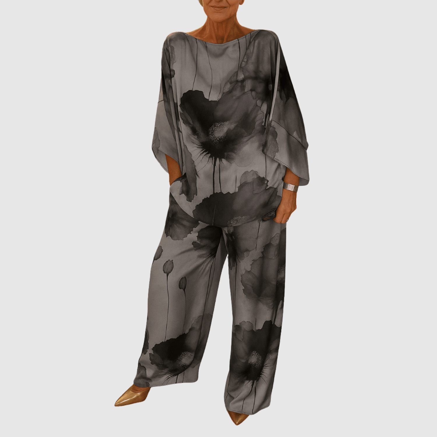 Natálie – Zestaw z satynowymi nadrukami akwarelowymi