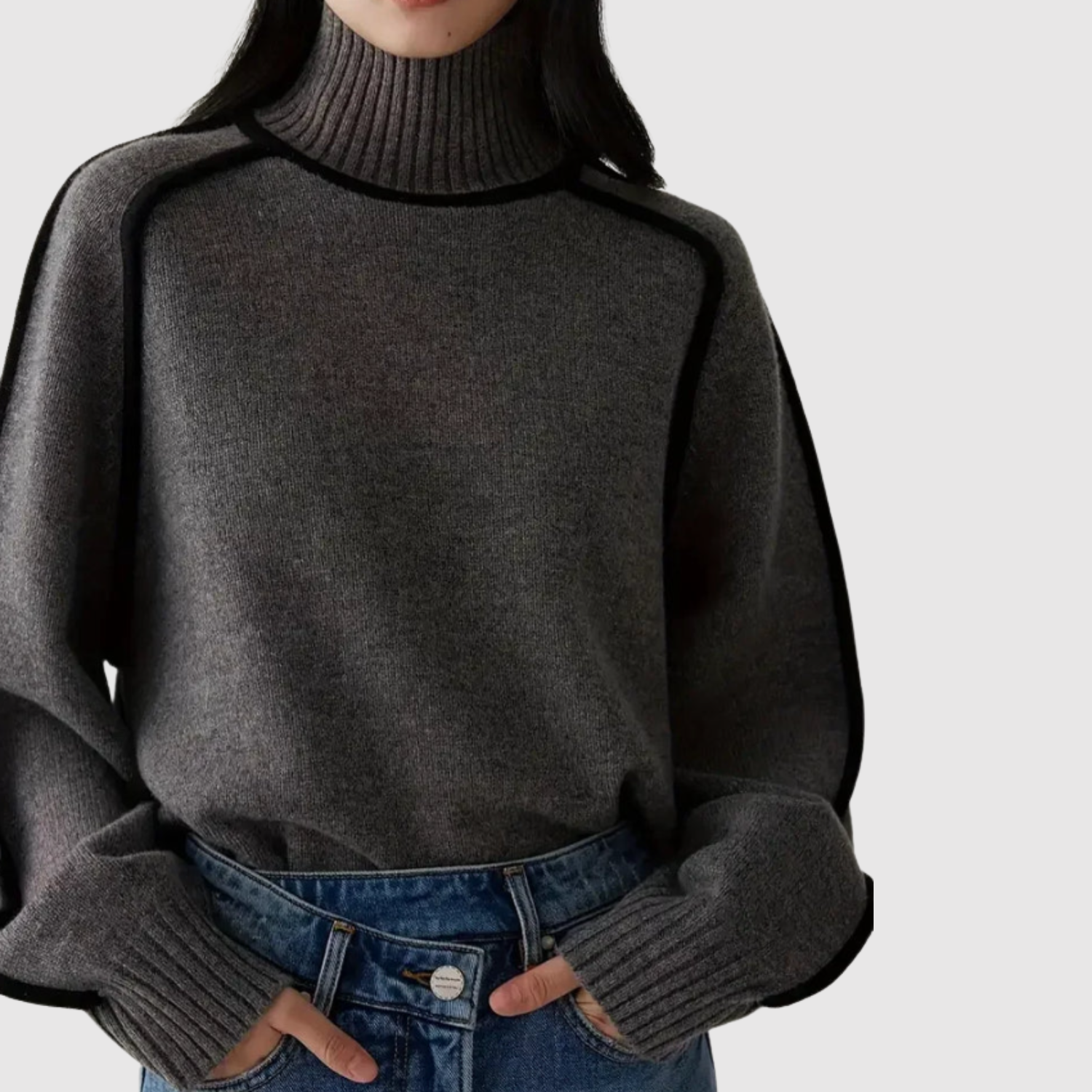 Nora – Elegancki sweter z kontrastowymi paskami