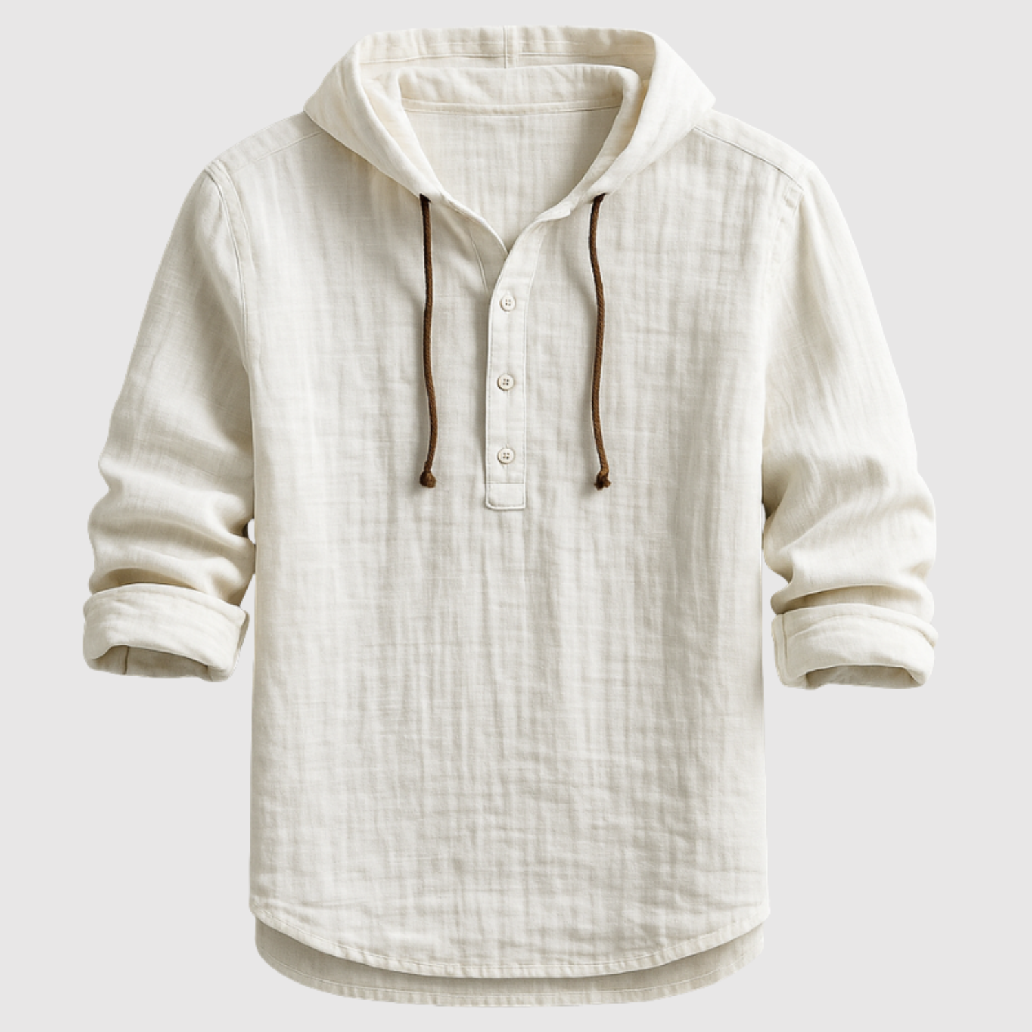 Adrian - Elegancka lniana bluzka z kapturem