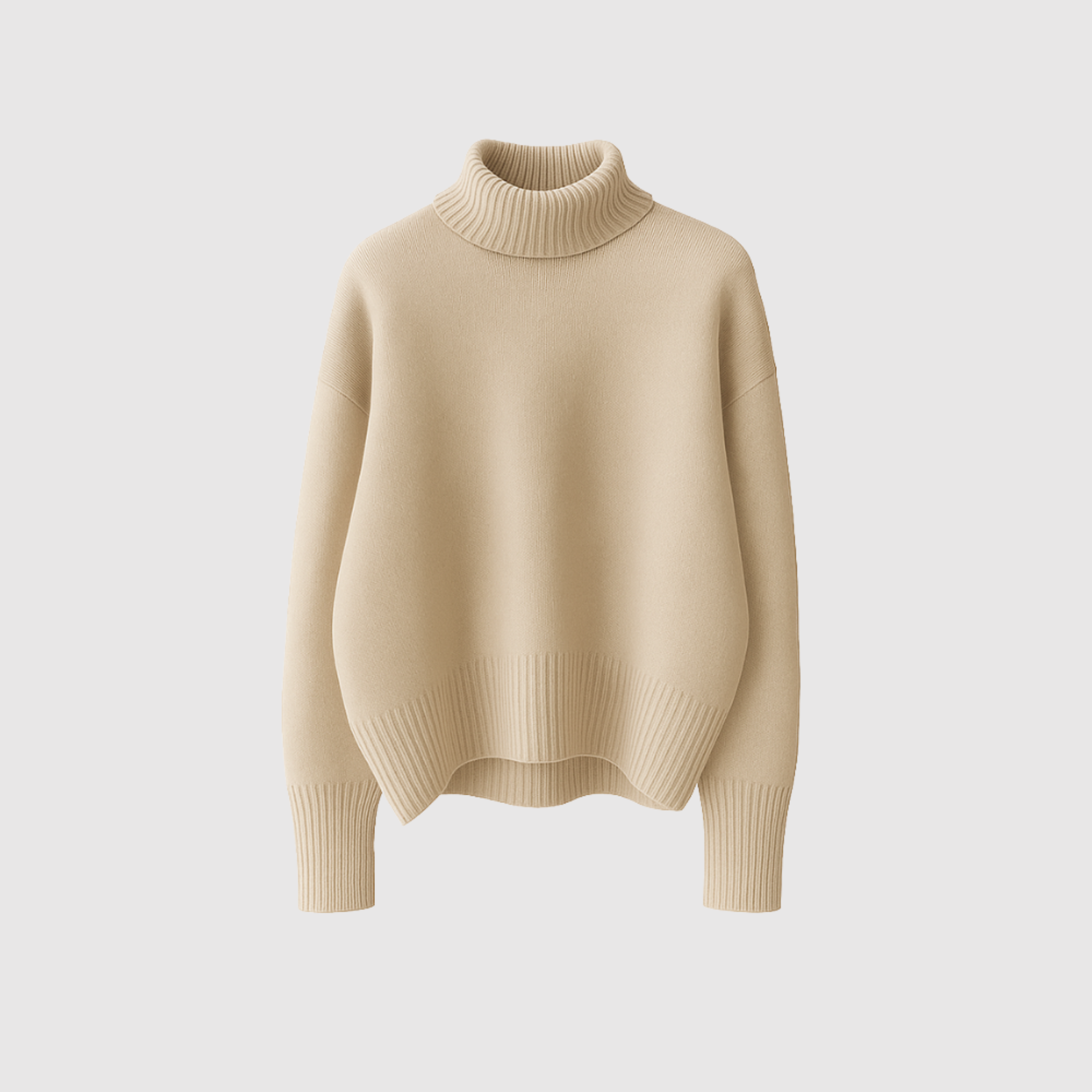 Nora – Miękki zimowy sweter z wysokim kołnierzem