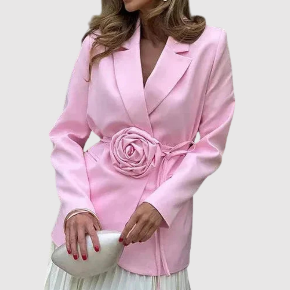 Silvie – Żakiet z kolorowym detalem w pasie