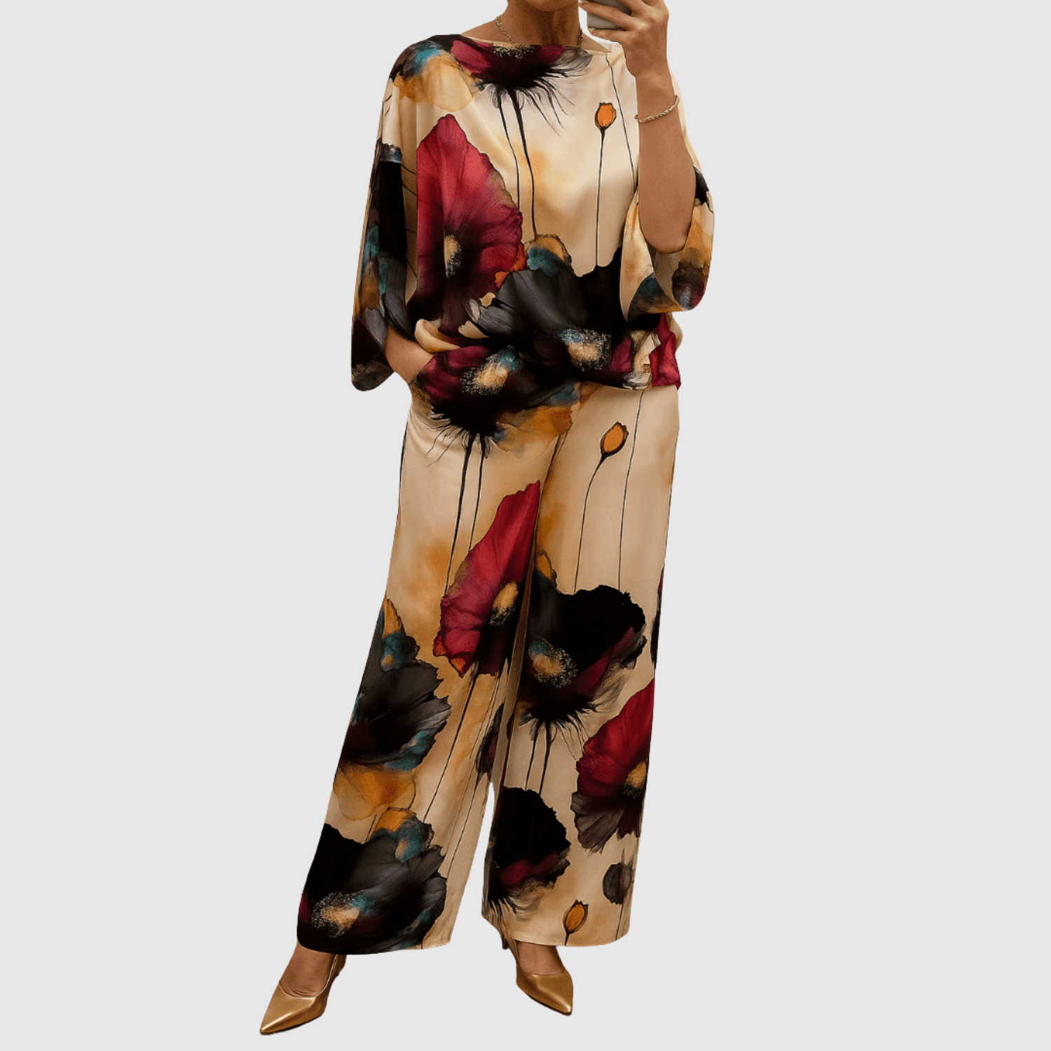 Natálie – Zestaw z satynowymi nadrukami akwarelowymi