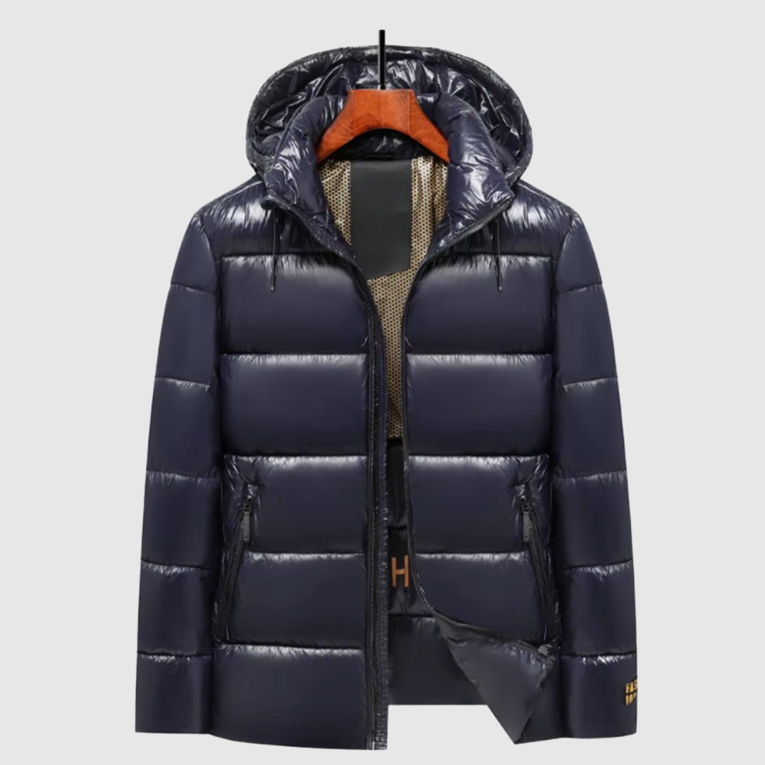 Marek – Lśniąca kurtka puchowa z kapturem