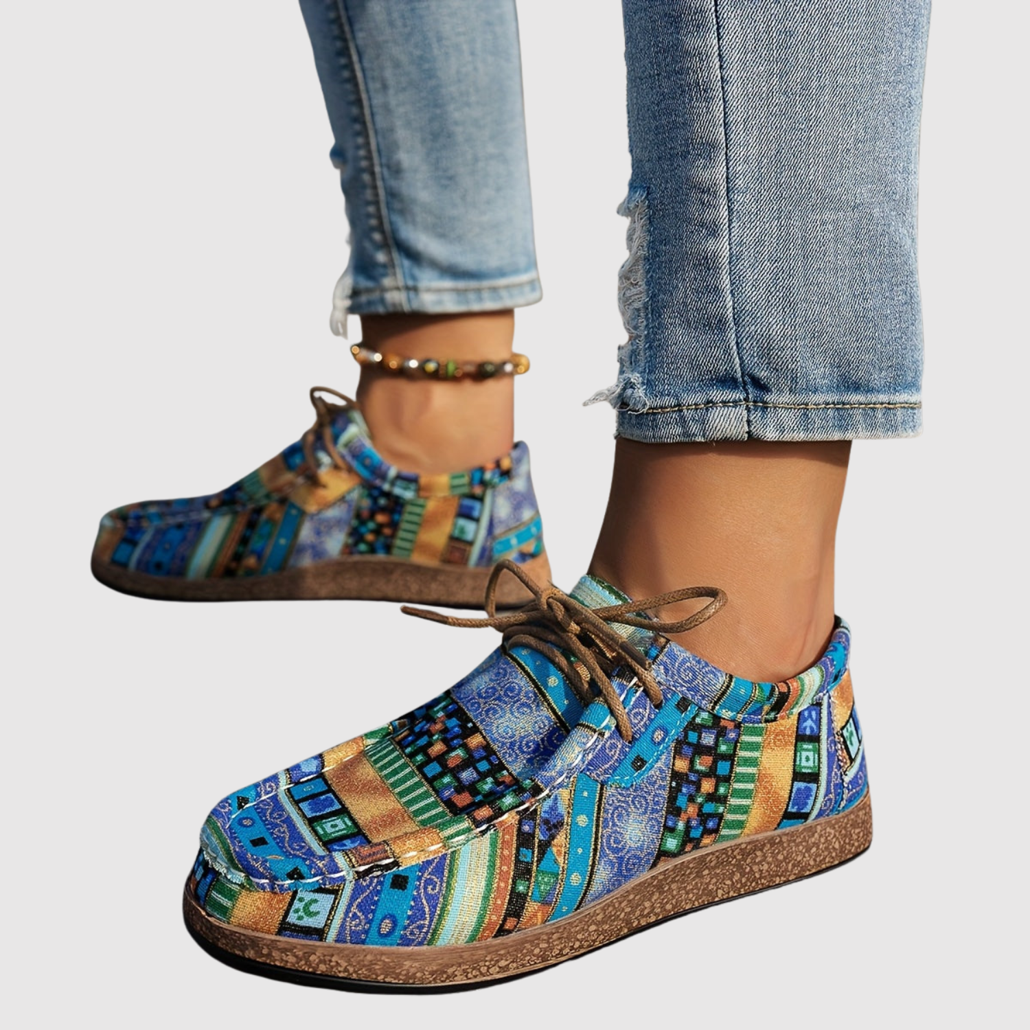 Rita - Boho damskie buty w kwiatowy wzór