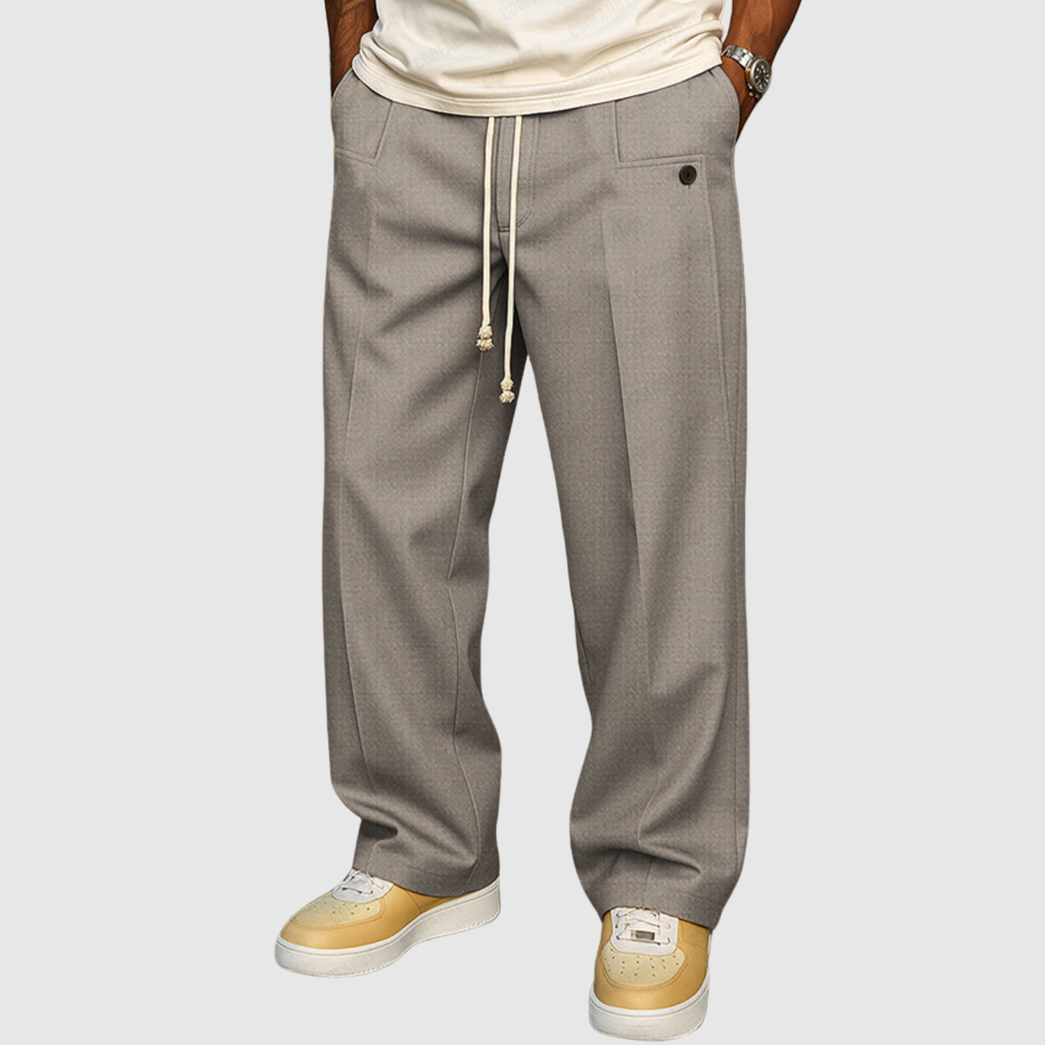 Leo - Codzienne spodnie z sznurkiem w pasie