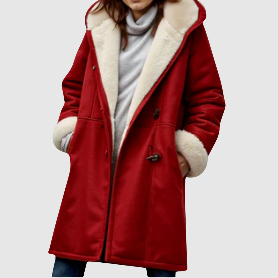 Jelena – Oversize zimowa kurtka z kontrastowym kołnierzem