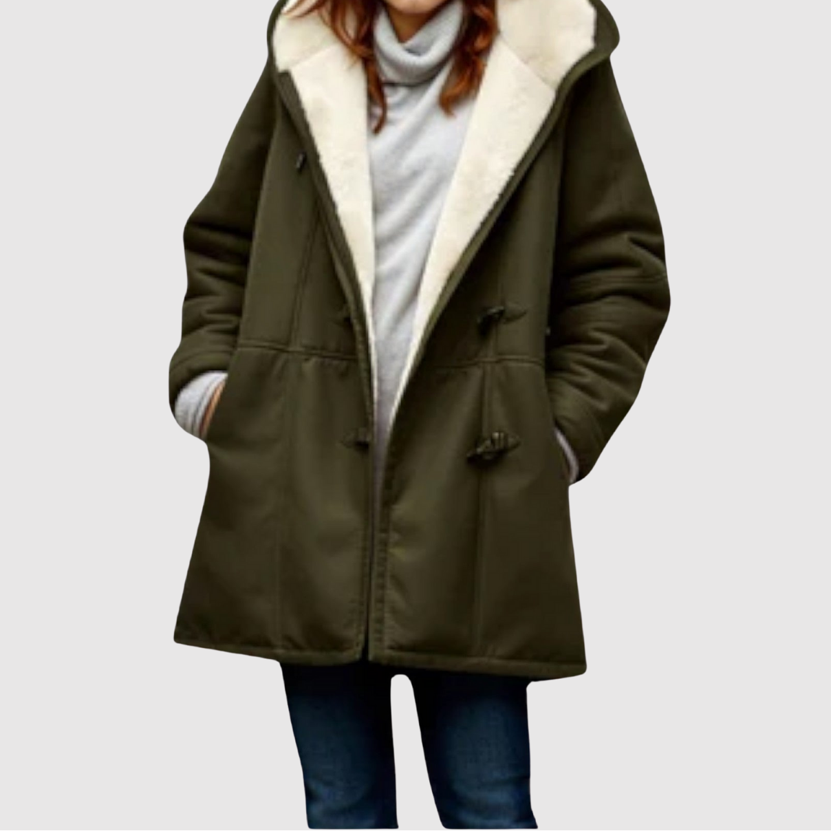 Jelena – Oversize zimowa kurtka z kontrastowym kołnierzem