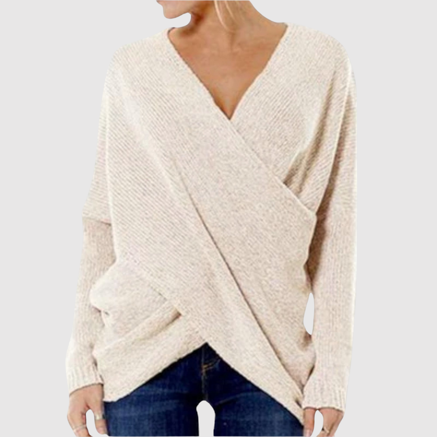 Nora – Sweter z efektem kopertowym