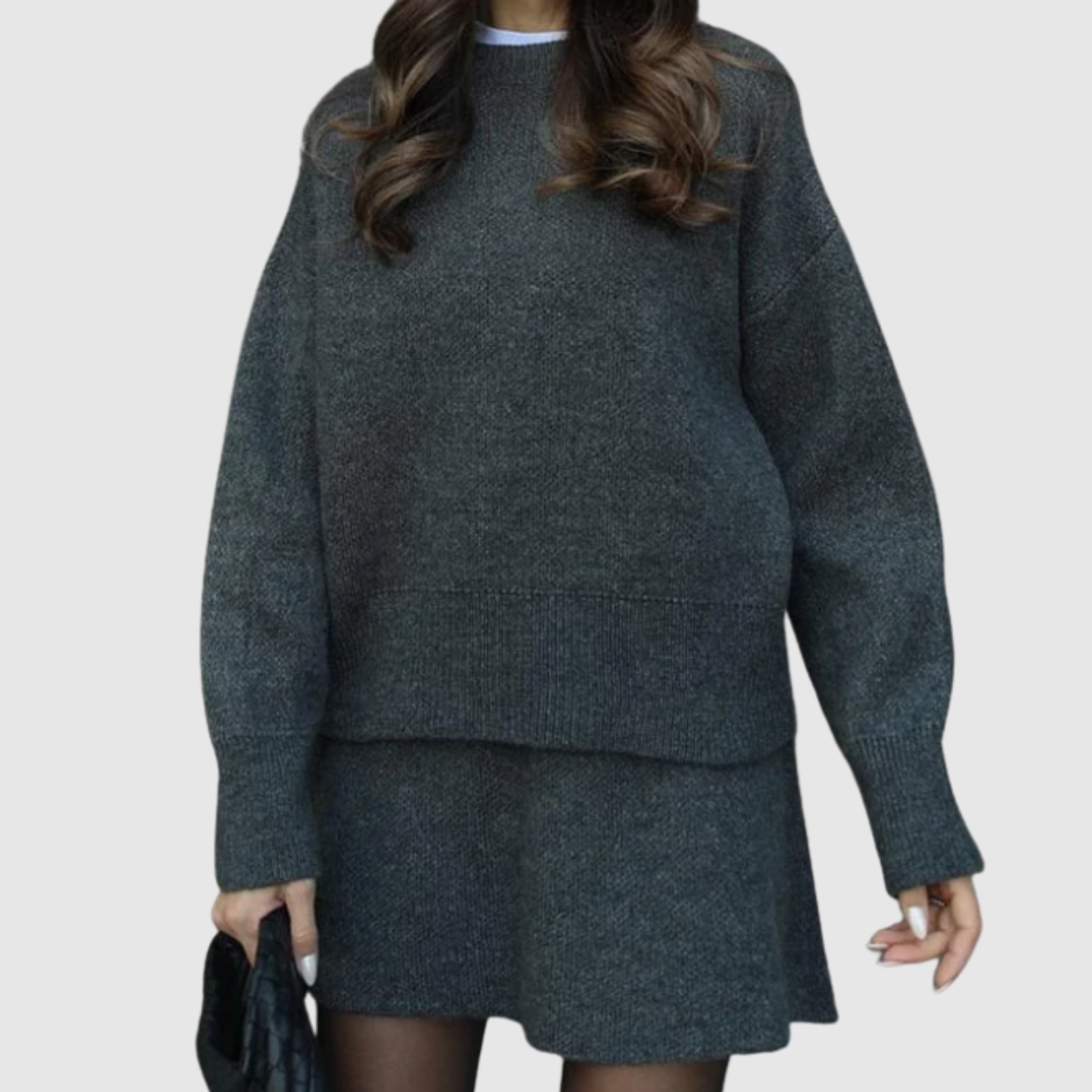 Natálie - Elegancki damski komplet z kurtką i spódnicą