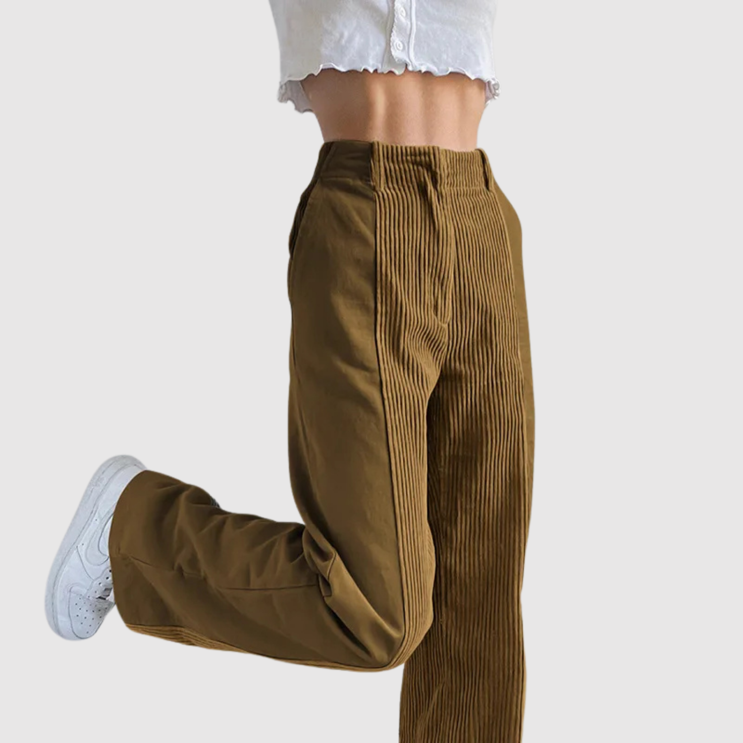 Mira – Welurowe spodnie o wygodnym kroju