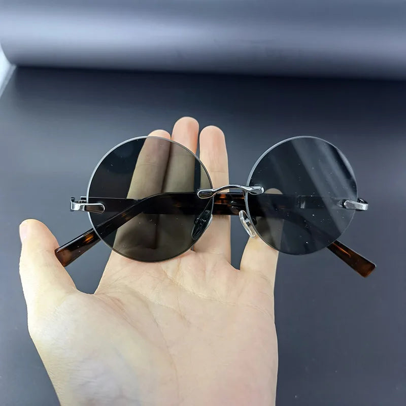 Alex – Okrągłe okulary przeciwsłoneczne bez oprawek