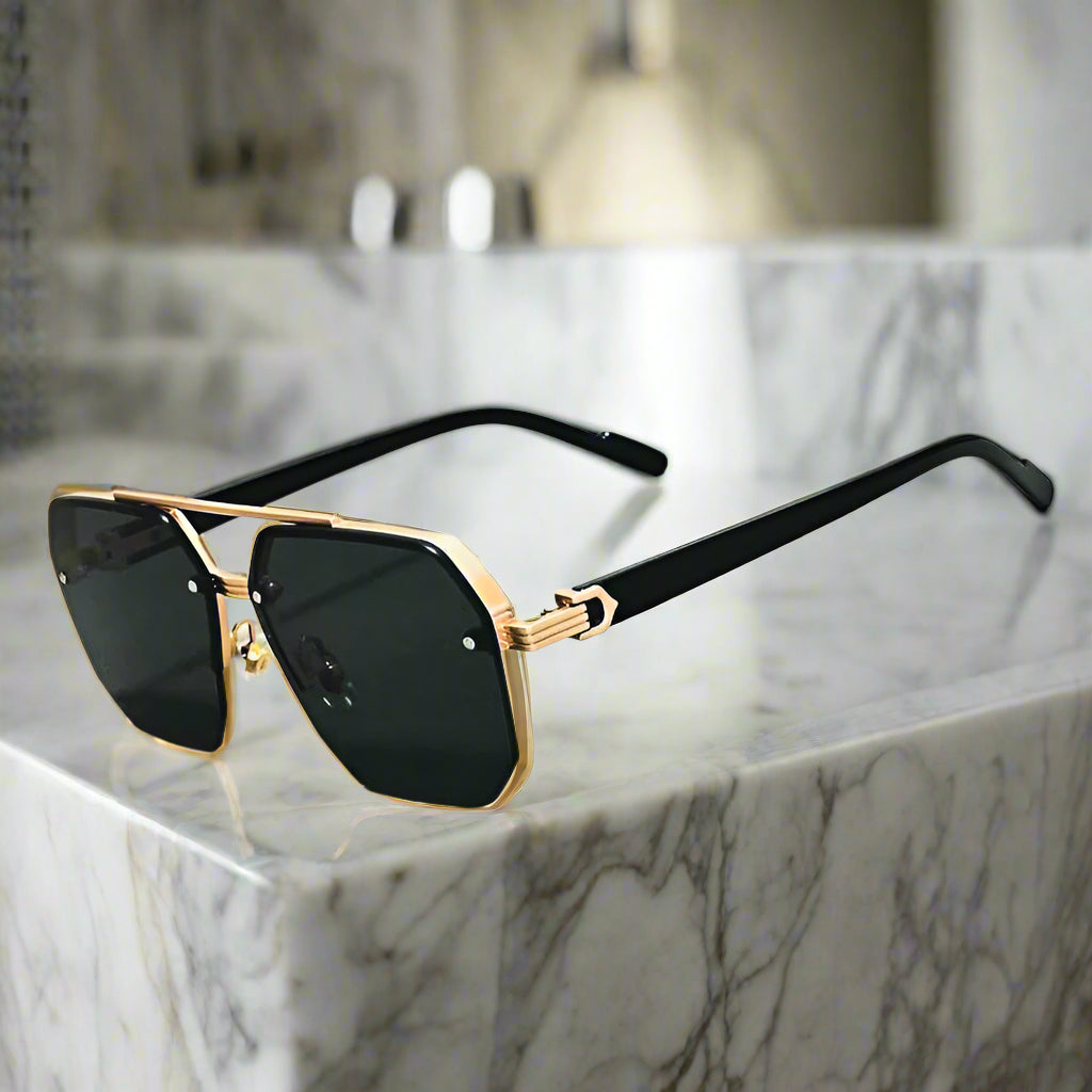 Alex – Kwadratowe okulary przeciwsłoneczne z metalową oprawką