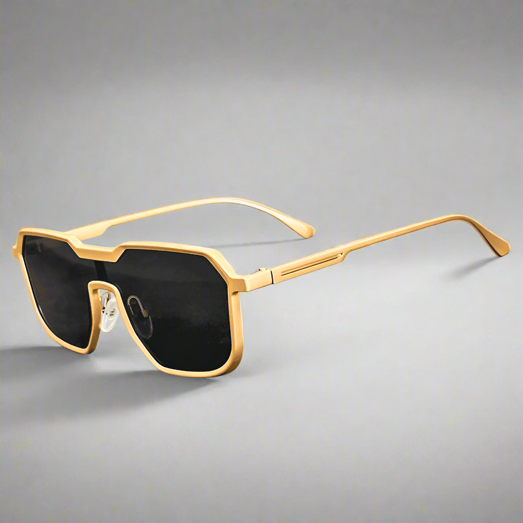 Alex – Prostokątne okulary przeciwsłoneczne z metalową oprawą