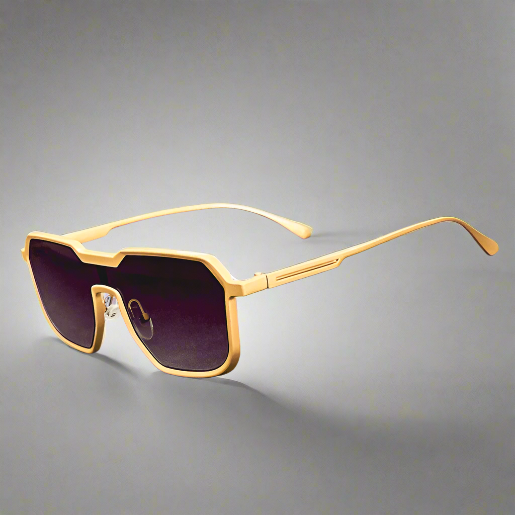 Alex – Prostokątne okulary przeciwsłoneczne z metalową oprawą