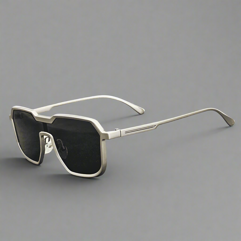 Alex – Prostokątne okulary przeciwsłoneczne z metalową oprawą