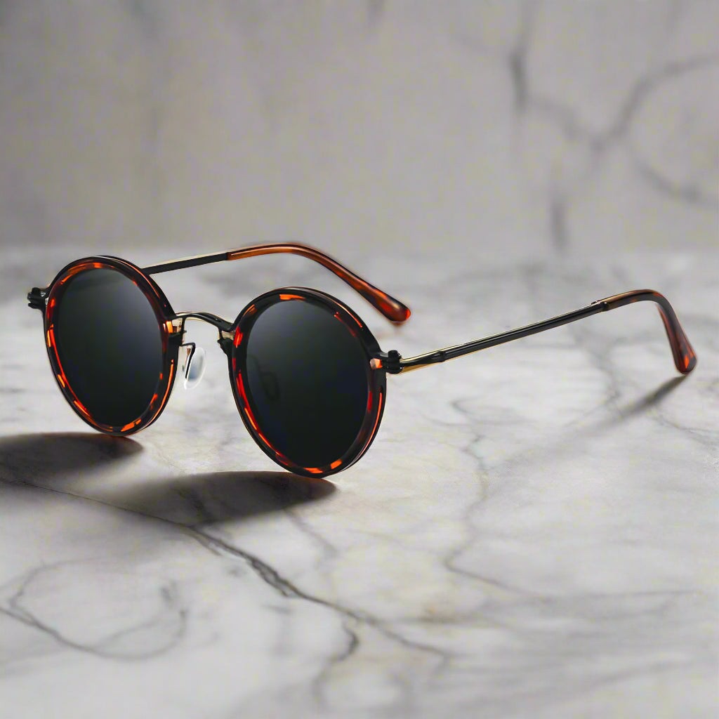 Alex – Okrągłe retro okulary przeciwsłoneczne z elegancką metalową ramą