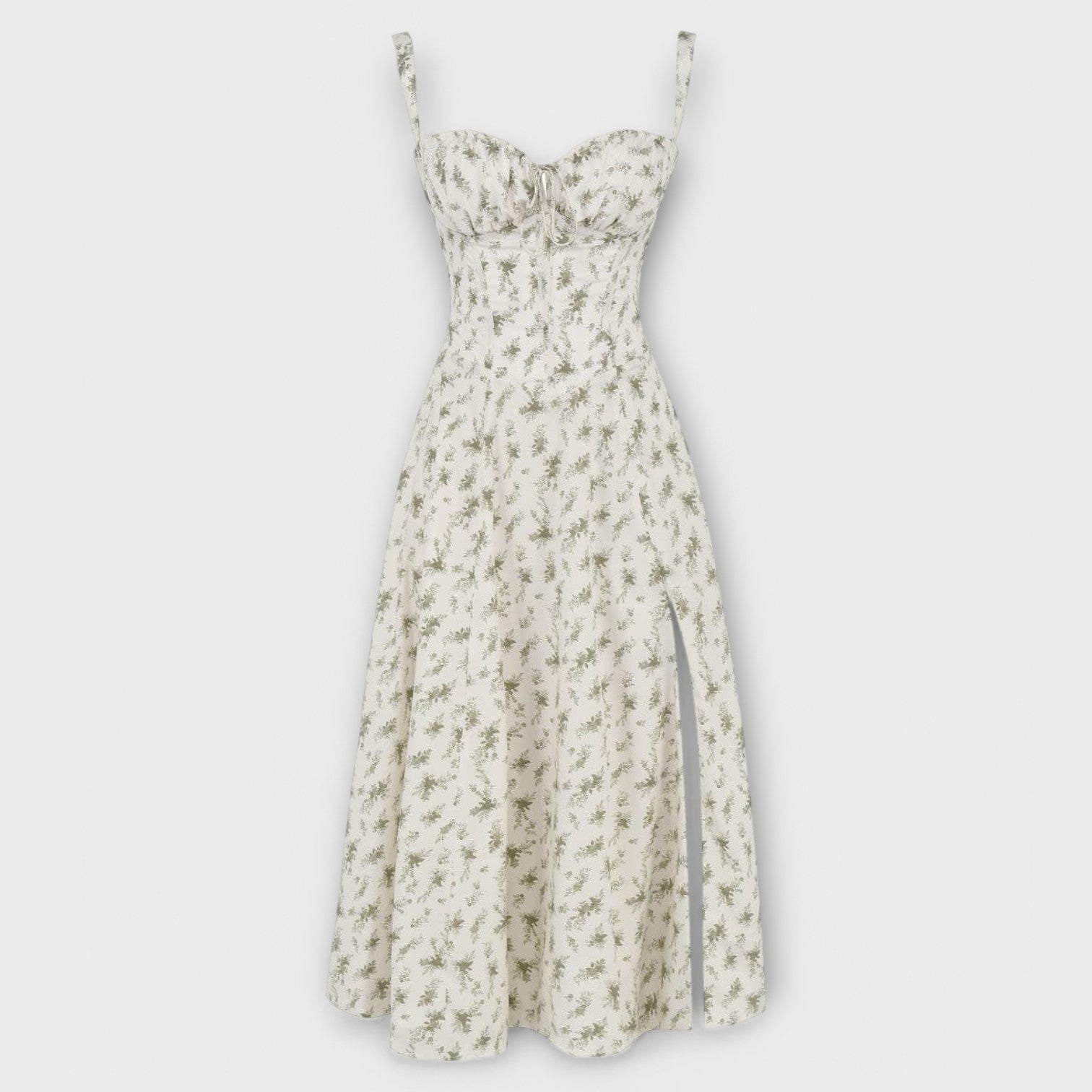 Eliška - Midi sukienka z detalami gorsetowymi