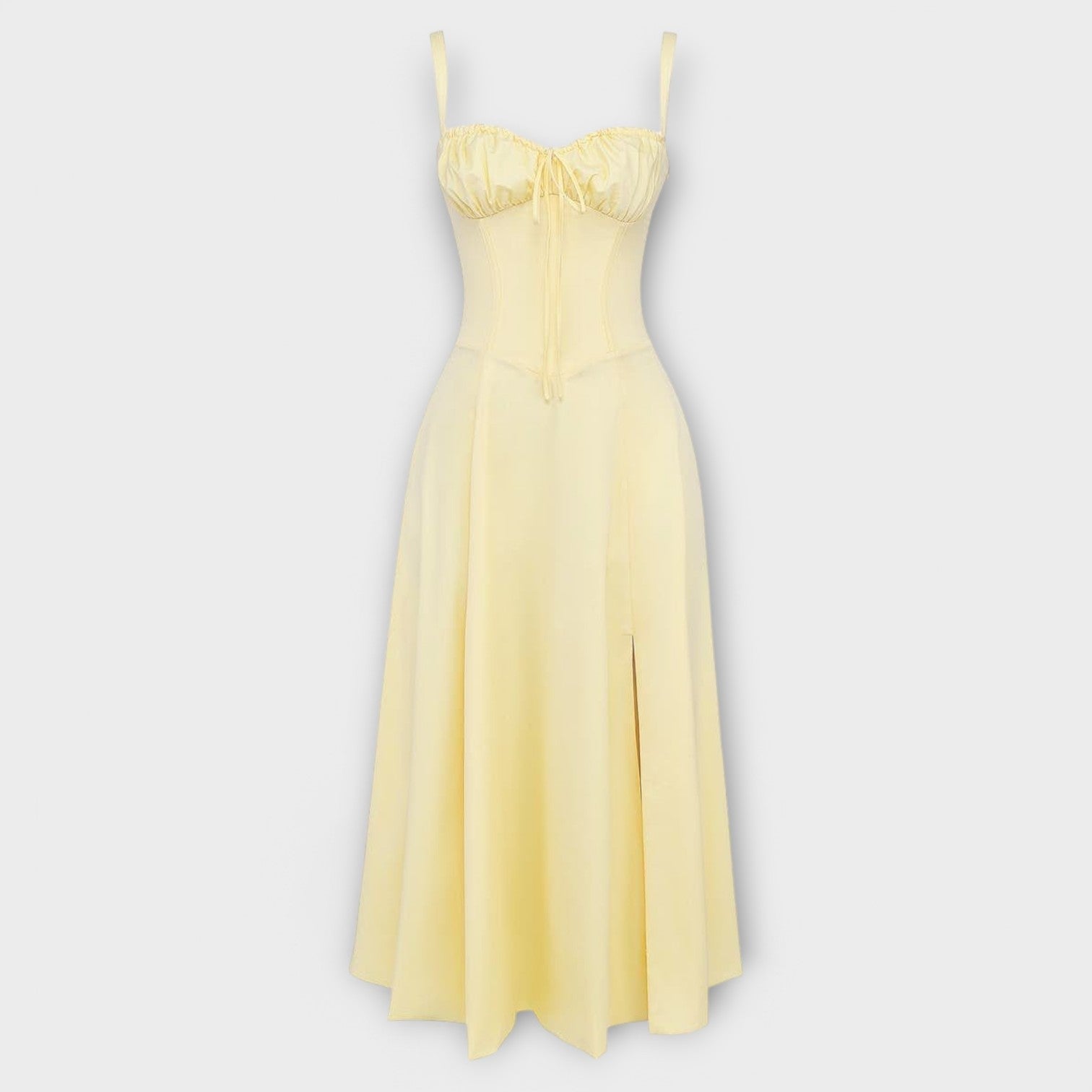 Eliška - Midi sukienka z detalami gorsetowymi